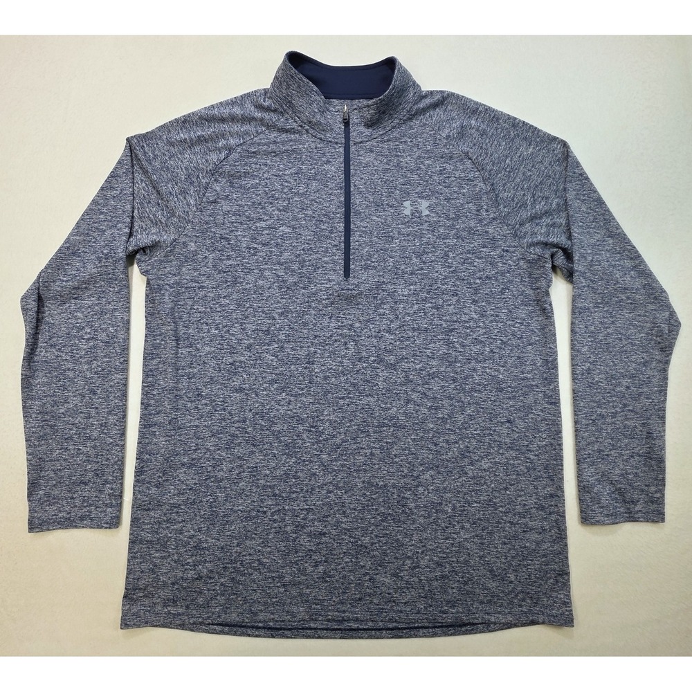Under Armour Pullover Mens 2XLT Tall LIMITED USE HeatGear Tech 1/4 Zip Blue